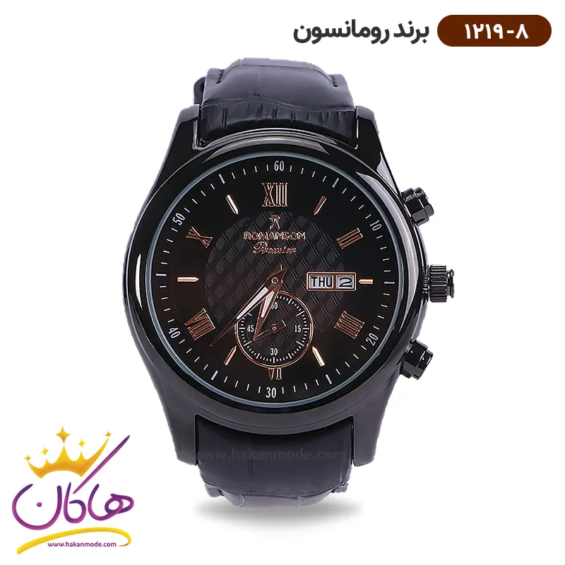 romanson-watch-code-1219.8-1.webp ساعت رومانسون مردانه بند چرمی 1219/8 - Image 1