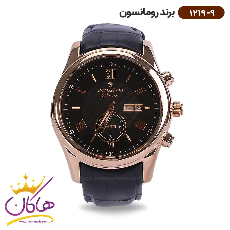 romanson-watch-code-1219.9-1.webp ساعت رومانسون مردانه بند چرمی 1219/9 - Image 1