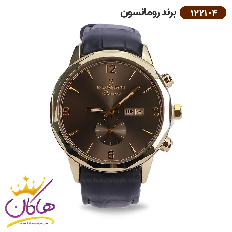 romanson-watch-code-1221.4-1.webp ساعت رومانسون مردانه بند چرمی 1221/4 - Image 1