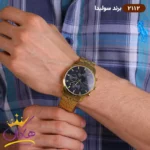 ساعت مچی ست سولیدا فلزی طلایی صفحه مشکی کد 2112 - Image 11