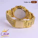 ساعت مچی ست سولیدا فلزی طلایی صفحه مشکی کد 2112 - Image 7