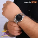 ساعت مچی ست زنانه و مردانه سولیدا نقره ای رزگلد کد 2115 - Image 5
