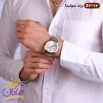 ساعت مچی ست زنانه و مردانه سولیدا نقره ای رزگلد کد 3112 - Image 4