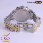 ساعت مچی ست سولیدا فلزی نقره ای طلایی صفحه مشکی کد 3114 - Image 9