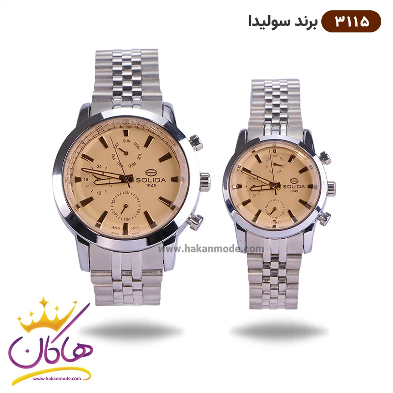 solida-watch-code-G-3115.5-6.webp ساعت مچی ست سولیدا فلزی نقره ای کد 3115 - Image 1