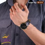 ساعت مچی ست زنانه و مردانه سولیدا چرمی مشکی کد 1128 - Image 8