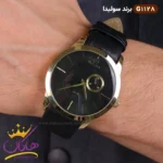 ساعت مچی ست زنانه و مردانه سولیدا چرمی مشکی کد 1128 - Image 7