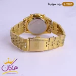 ساعت مچی ست سولیدا فلزی طلایی صفحه مشکی کد 2112 - Image 10