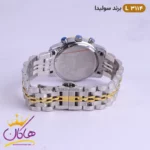 ساعت مچی ست سولیدا فلزی نقره ای طلایی صفحه مشکی کد 3114 - Image 4