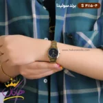 ساعت سولیدا زنانه استیل طلایی صفحه سرمه ای S4115/4 - Image 5