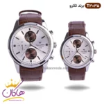 ساعت ست زنانه مردانه تلارو بند چرم قهوه ای کد T 3035