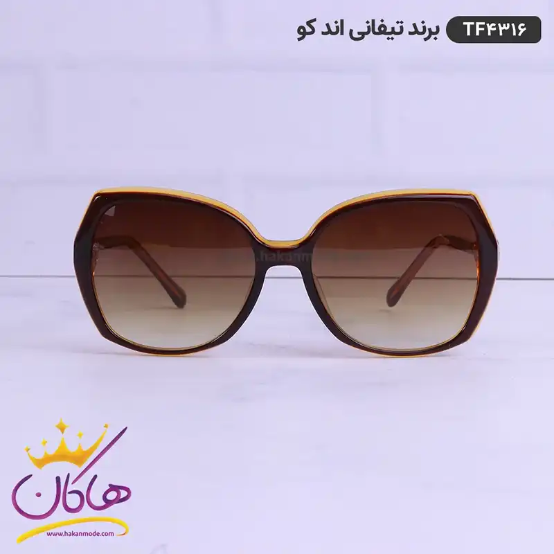 tiffany-sunglasses-code-TF-4316.21.webp عینک اورجینال تیفانی قهوه ای پروانه ای مدل TF4316 - Image 1