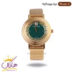 ساعت ورساچه زنانه فلزی طلایی صفحه سبز کد 99018/2