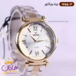 ساعت ویکتور زنانه فلزی قاب طلایی صفحه سفید 1455/3 - Image 2