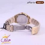 ساعت ویکتور زنانه فلزی طلایی قاب نیم نگین 1457/2 - Image 3