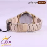 ساعت ویکتور زنانه فلزی طلایی قاب نیم نگین 1457/2 - Image 4