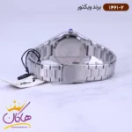 ساعت ویکتور زنانه فلزی نقره ای صفحه سورمه ای 1461/2 - Image 4