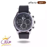 ساعت ویکتور مردانه بند چرم مشکی قاب نقره ای 1524/1