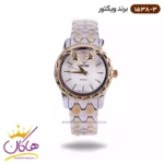 ساعت ویکتور زنانه بند فلزی نقره ای طلایی طرح مار 1538/3
