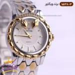 ساعت ویکتور زنانه بند فلزی نقره ای طلایی طرح مار 1538/3 - Image 2