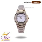 ساعت ویکتور زنانه فلزی طلایی قاب مربع نگینی 1552/2