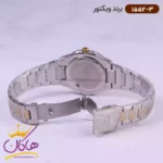 ساعت ویکتور زنانه فلزی قاب مربع طلایی نگین دار 1552/3 - Image 4