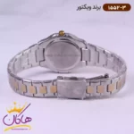 ساعت ویکتور زنانه فلزی قاب مربع طلایی نگین دار 1552/3 - Image 3