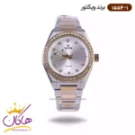 ساعت ویکتور زنانه فلزی قاب طلایی نگین دار 1554/1