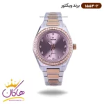 ساعت ویکتور زنانه فلزی نقره ای رزگلد 1554/2