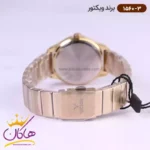 ساعت ویکتور زنانه فلزی طلایی صفحه طرح دار 1560/3 - Image 3
