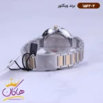 ساعت ویکتور زنانه فلزی نقره ای طلایی قاب نگین 1562/2 - Image 2