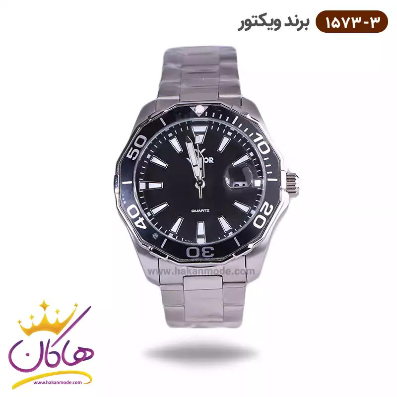 victor-watch-code-1573.31.webp ساعت ویکتور مردانه فلزی کد 1573/3 - Image 1
