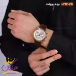 ساعت مردانه ویولت سه موتوره بند چرم قهوه ای 0392/2 - Image 4