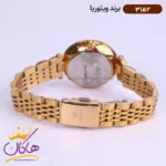 ساعت ویتوریا زنانه فلزی صفحه سفید نگین آبی 3152 - Image 5