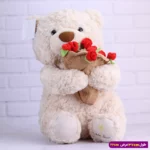 عروسک خرس ولنتاین کلاه گلی پولیشی کد 6604/4 - Image 2