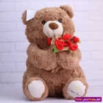 عروسک خرس ولنتاین کلاه گلی پولیشی کد 6604/4 - Image 3