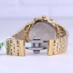 قفل ساعت مچی الگانس مردانه فلزی طلایی صفحه سرمه ای G 6134/1