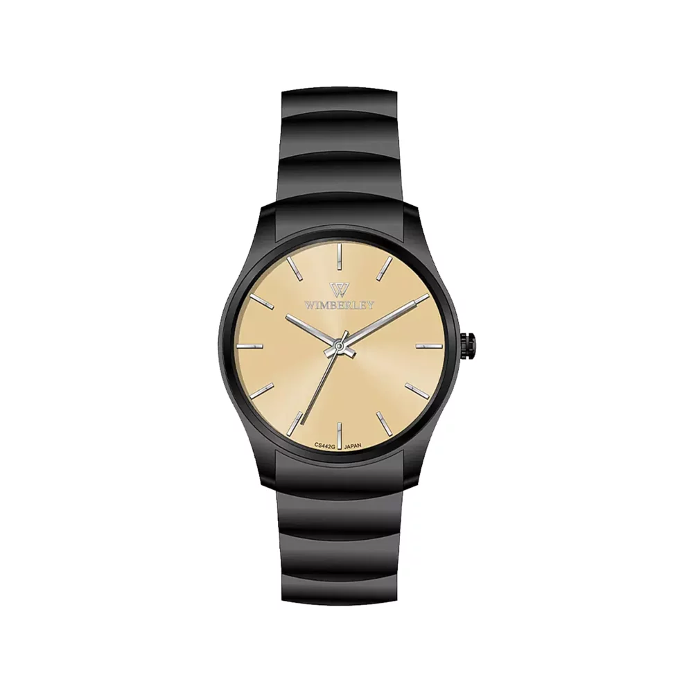 ساعت عقربه ای ویمبرلی مردانه فلزی مشکی صفحه کرم WB-CS442G-U
