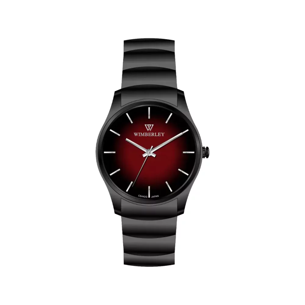ساعت عقربه ای ویمبرلی مردانه فلزی مشکی صفحه قرمز WB-CS442G-X