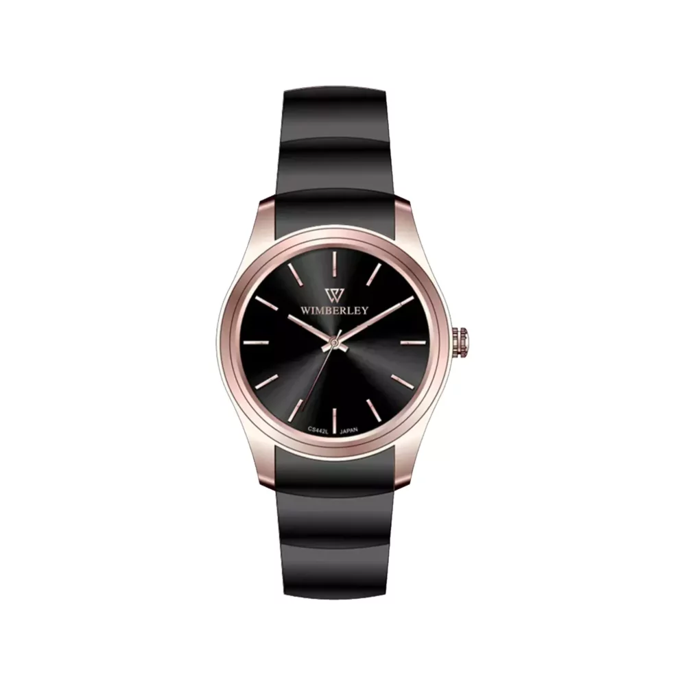 ساعت مچی ویمبرلی زنانه فلزی مشکی قاب رزگلد WB-CS442L-Z