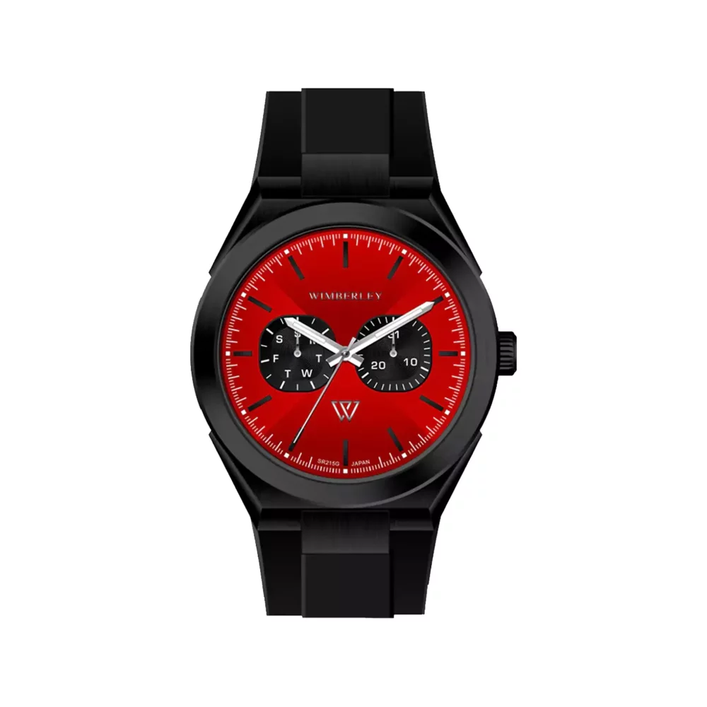 ساعت مچی مردانه ویمبرلی بند رابر مشکی صفحه قرمز WB-SR215G-B