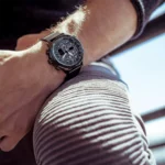 نمای روی دست ساعت مچی سیتیزن مردانه فلزی مشکی دو زمانه JY8037-50E