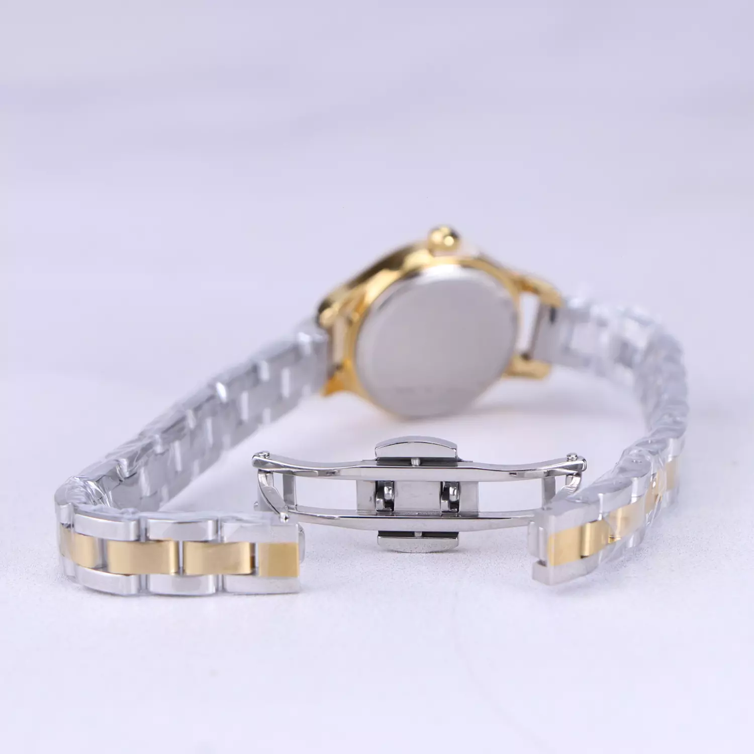 ساعت مچی اسپریت زنانه فلزی نقره ای طلایی صفحه مشکی L 4115/3