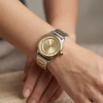 ساعت مچی اسپریت زنانه فلزی صفحه طلایی قاب چندضلعی L 4117/10