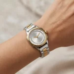 ساعت مچی اسپریت زنانه فلزی نقره ای طلایی قاب چندضلعی L 4117/9