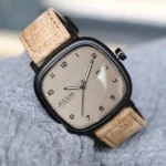 ساعت مچی مردانه جولیوس بند چرم قهوه ای قاب مربع JAH-123B