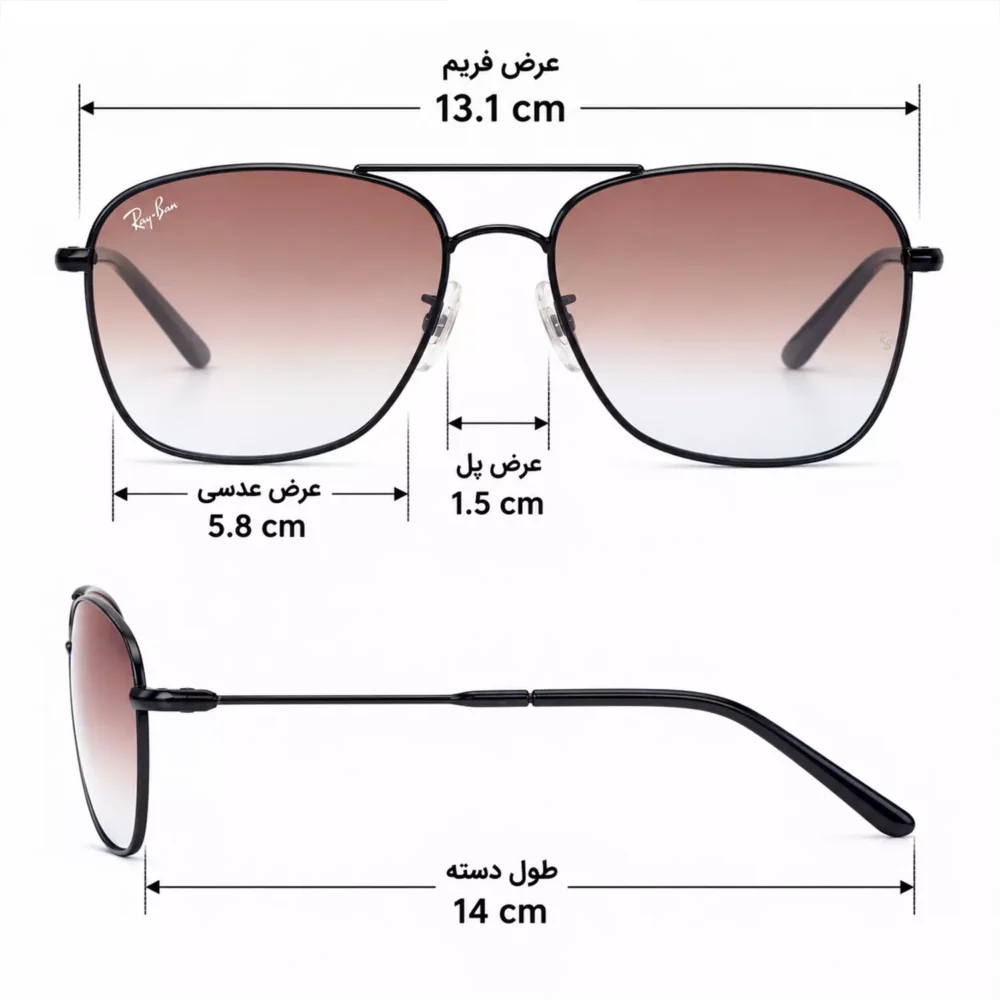 عینک آفتابی ری بن مردانه اورجینال کد RB 0102 - تصویر 5