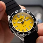 ساعت مچی مردانه سیکو بند رابر صفحه زرد اتوماتیک SRPL87K1