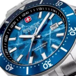 ساعت مچی مردانه سوییس میلیتاری فلزی صفحه آبی SMWGH0004401