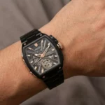 ساعت مچی اتوماتیک واینر مردانه فلزی مشکی صفحه اسکلتون WA.25150